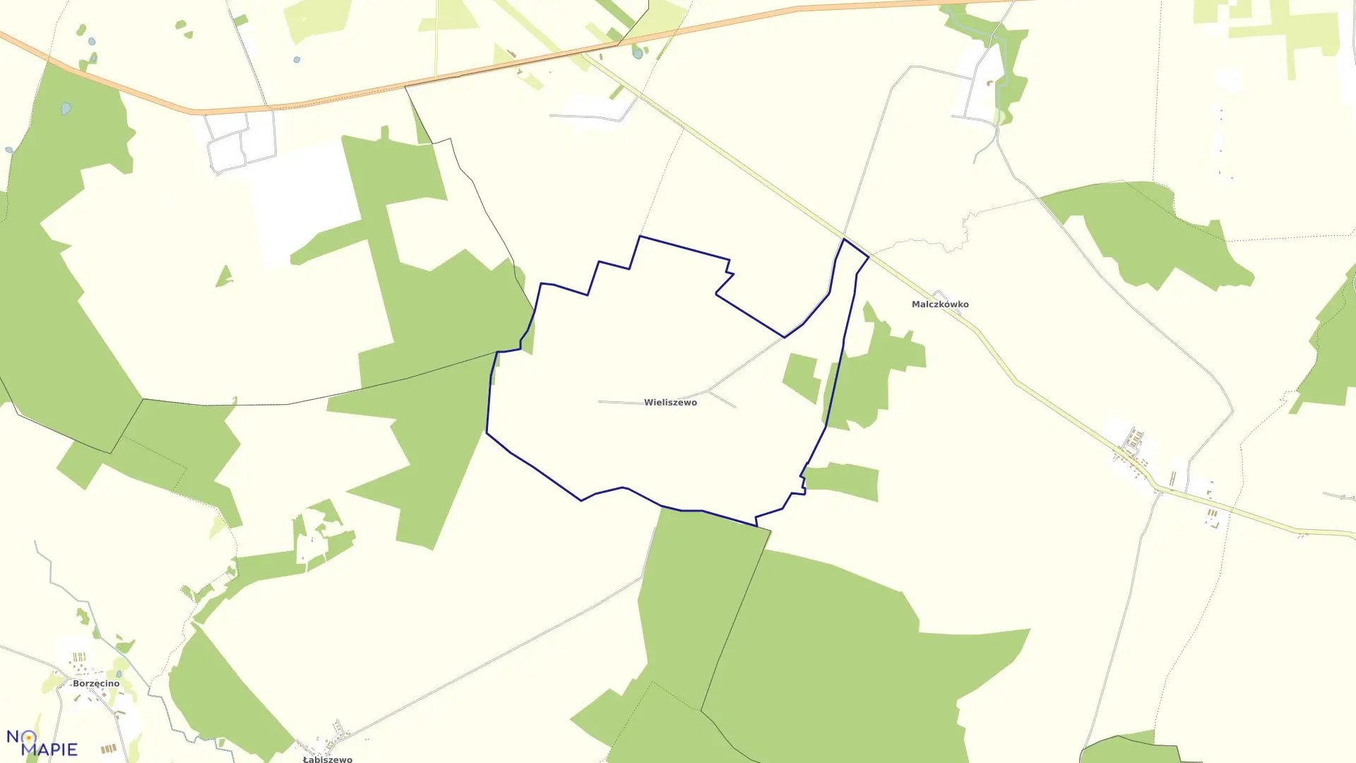 Mapa obrębu WIELISZEWO w gminie Potęgowo